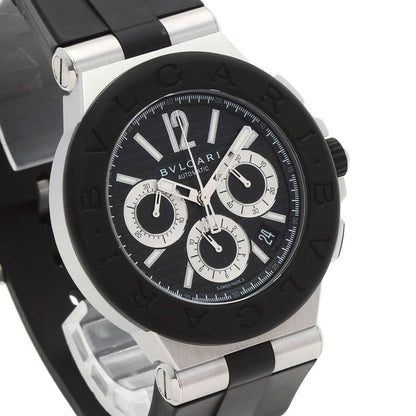 Bvlgari Diagono Chronograph Watch SS Rubber