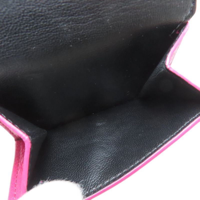 Balenciaga Logo Trifold Wallet Bifold Leather