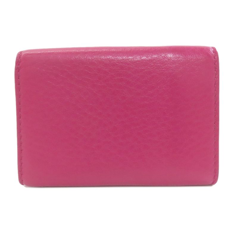 Balenciaga Logo Trifold Wallet Bifold Leather