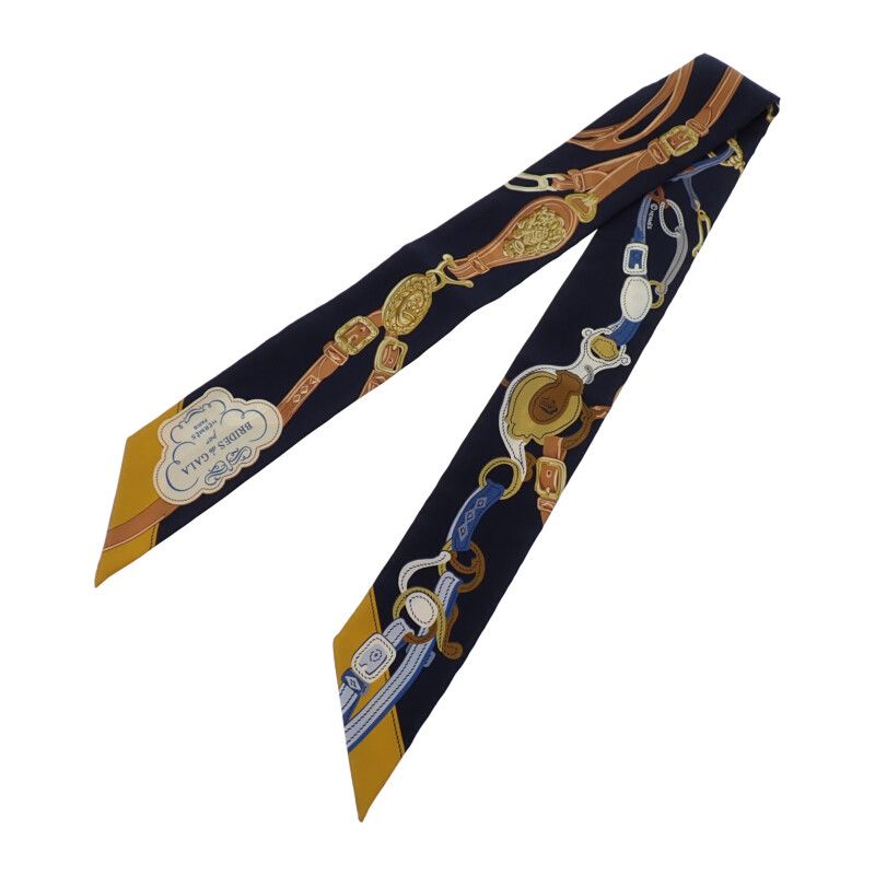 Hermes Twilly Brides de Gala Scarf Silk Navy