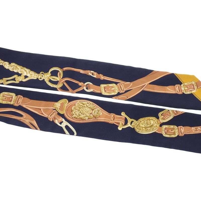 Hermes Twilly Brides de Gala Scarf Silk Navy