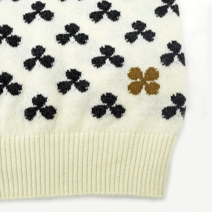 Hermes Clover Cardigan Ivory 36 Cashmere Knit Long Sleeve