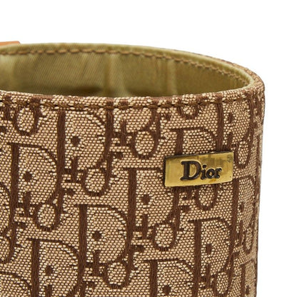 Dior Trotter Pen Stand Pen Case Beige Brown Canvas Leather