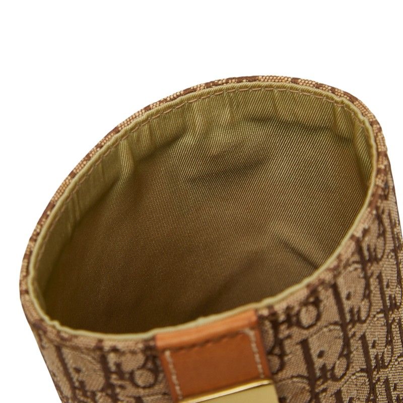 Dior Trotter Pen Stand Pen Case Beige Brown Canvas Leather