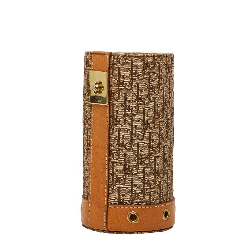 Dior Trotter Pen Stand Pen Case Beige Brown Canvas Leather