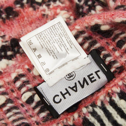 Chanel Knit Coat Gown 34 Pink Multicolor Wool Nylon Mohair