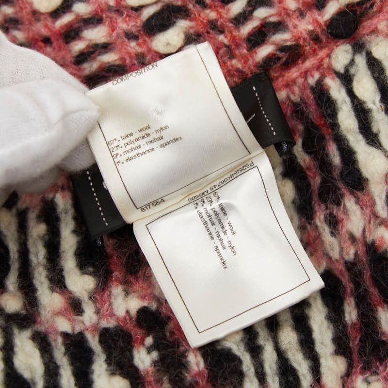 Chanel Knit Coat Gown 34 Pink Multicolor Wool Nylon Mohair