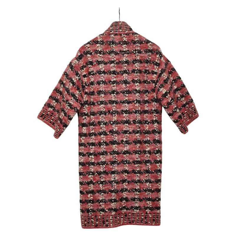 Chanel Knit Coat Gown 34 Pink Multicolor Wool Nylon Mohair