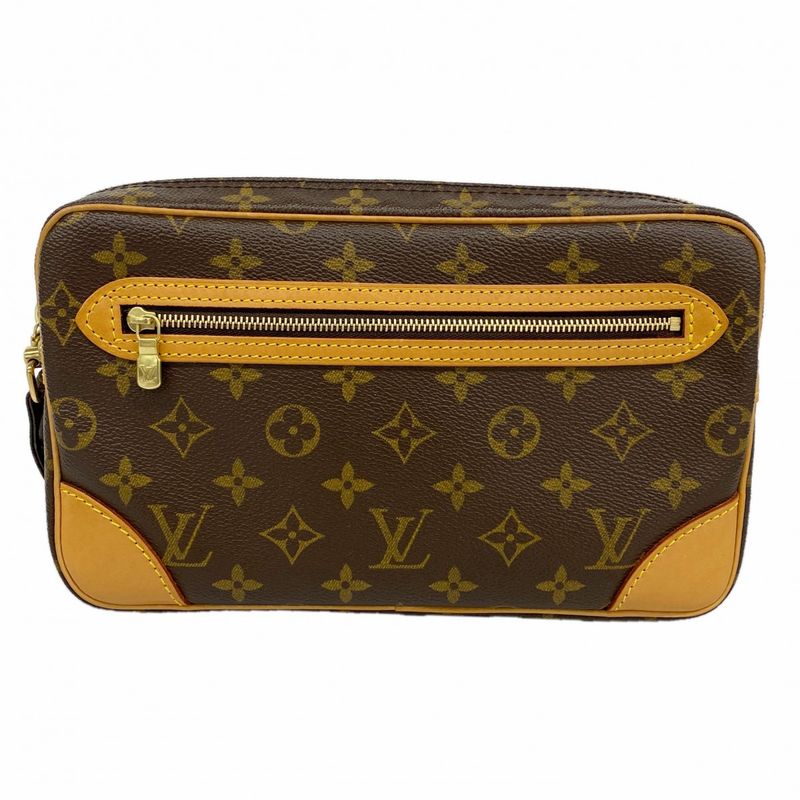 Louis Vuitton Clutch Monogram Marly Dragonne GM Brown