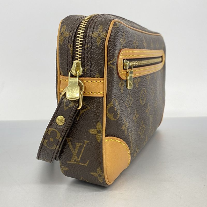 Louis Vuitton Clutch Monogram Marly Dragonne GM Brown