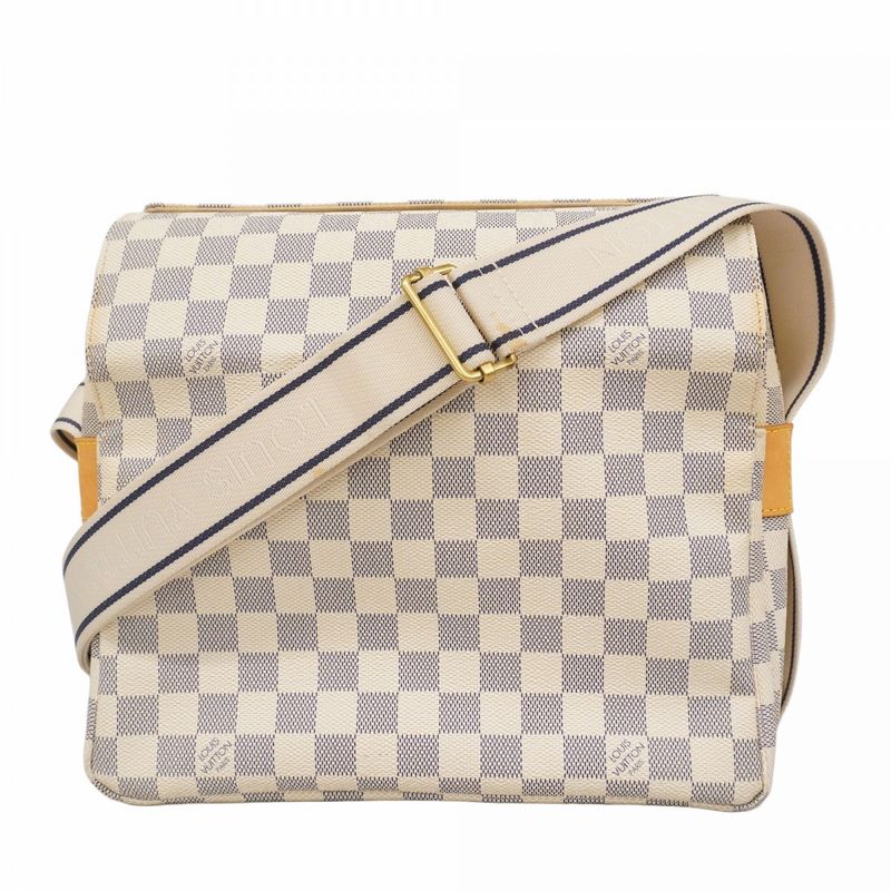 Louis Vuitton Shoulder Bag Damier Azur Naviglio White