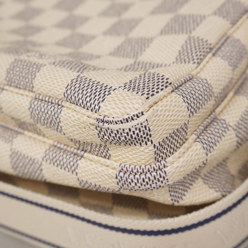 Louis Vuitton Shoulder Bag Damier Azur Naviglio White