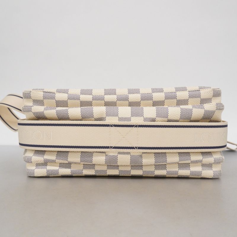 Louis Vuitton Shoulder Bag Damier Azur Naviglio White