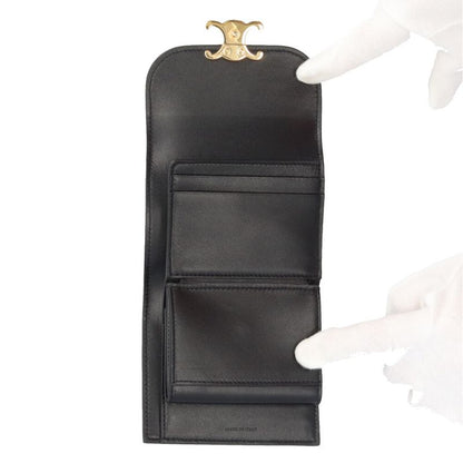Celine Small Flap Wallet Triomphe Trifold Patent Leather