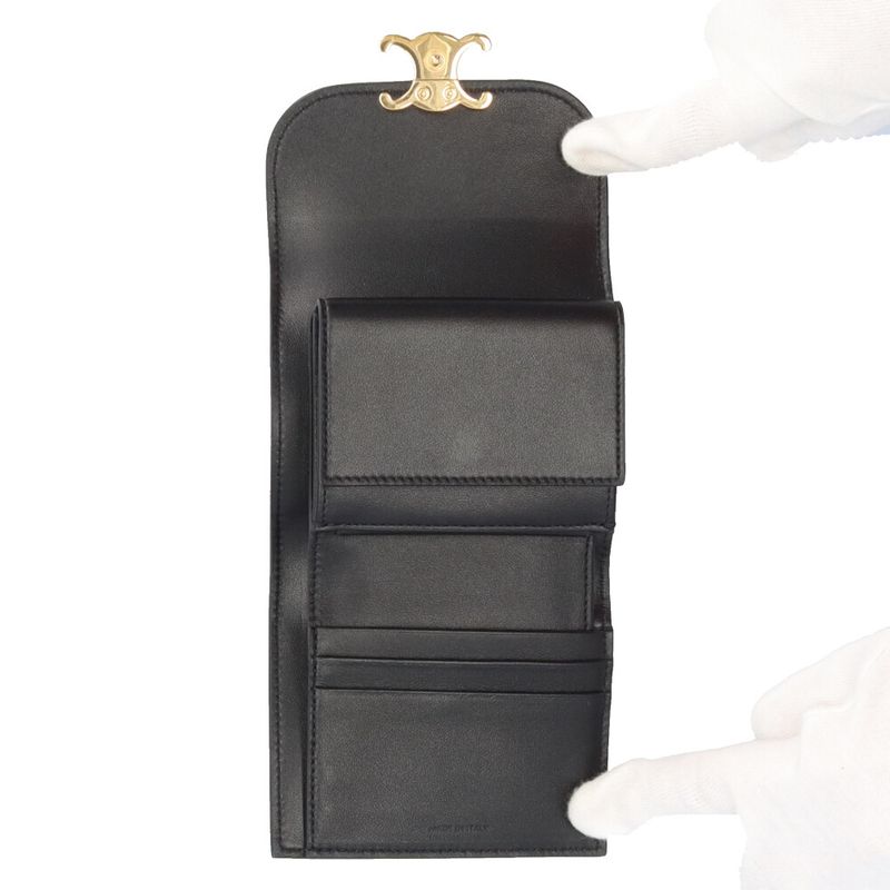 Celine Small Flap Wallet Triomphe Trifold Patent Leather