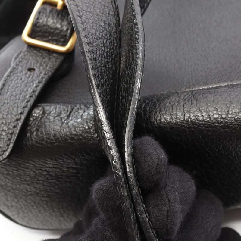 Gucci Backpack Bamboo 003 Black Suede Leather