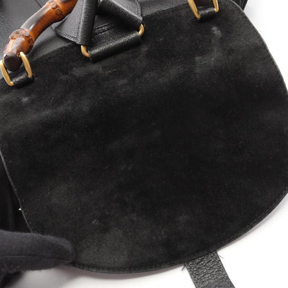 Gucci Backpack Bamboo 003 Black Suede Leather