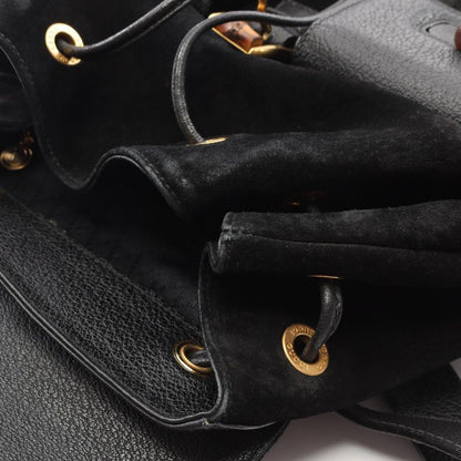 Gucci Backpack Bamboo 003 Black Suede Leather
