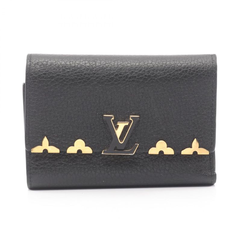 Louis Vuitton Trifold Wallet Portefeuille Capucines Compact Noir Black