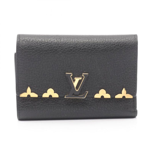 Louis Vuitton Trifold Wallet Portefeuille Capucines Compact Noir Black