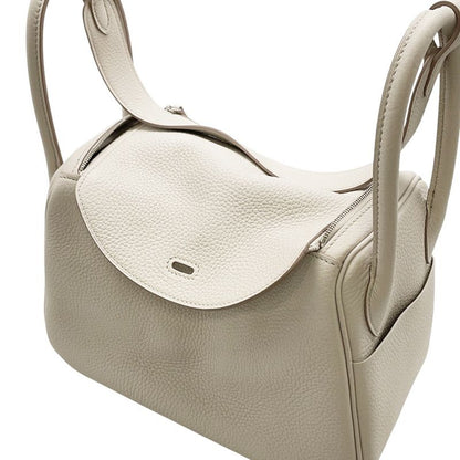 Hermes Lindy 26 Beton Silver Taurillon Clemence 2-Way Handbag