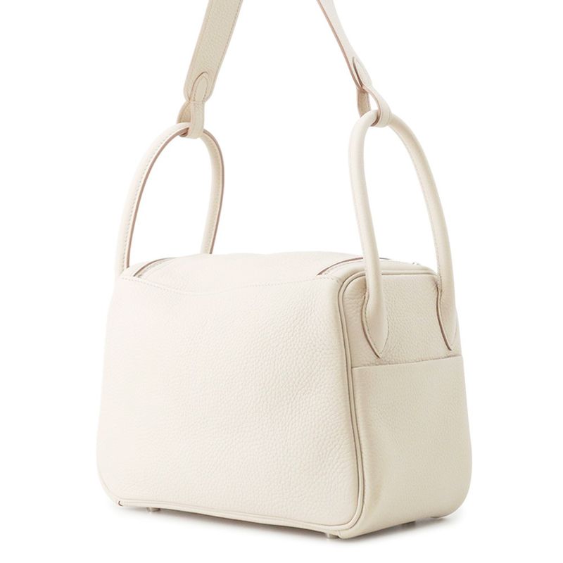 Hermes Lindy 26 Beton Silver Taurillon Clemence 2-Way Handbag