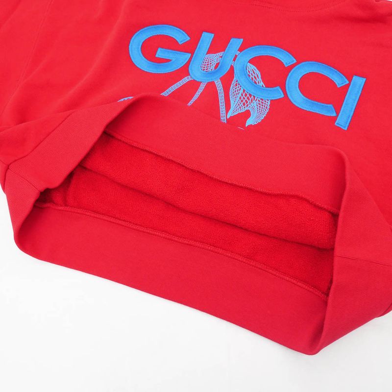 Gucci Short Length Hooded Sweatshirt Red Hoodie