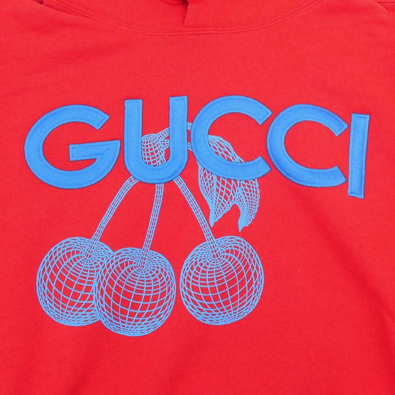 Gucci Short Length Hooded Sweatshirt Red Hoodie