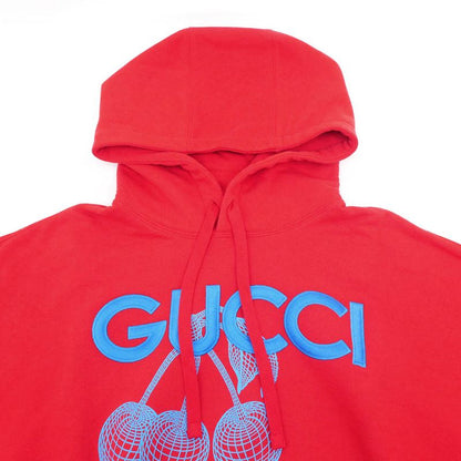 Gucci Short Length Hooded Sweatshirt Red Hoodie