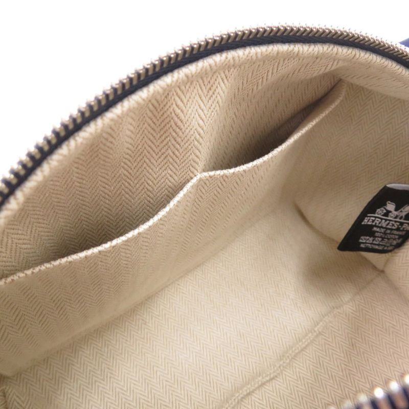 Hermes Bride a Brac PM a Black Pavillon 04 Cotton Marine Navy Handbag