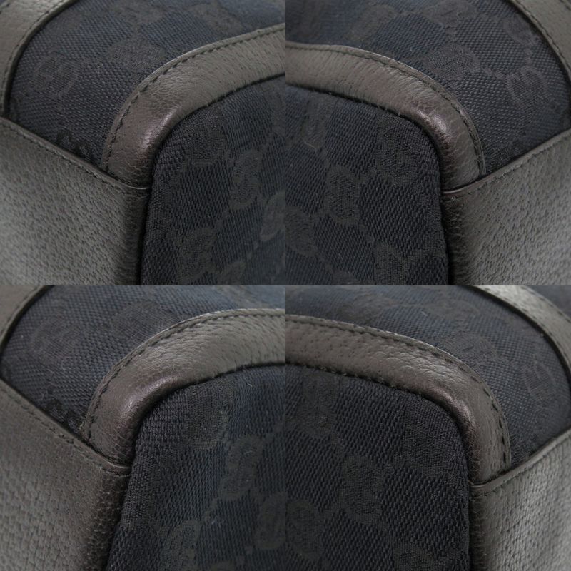 Gucci Mini Boston GG Canvas Leather Black Handbag