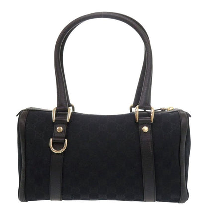 Gucci Mini Boston GG Canvas Leather Black Handbag