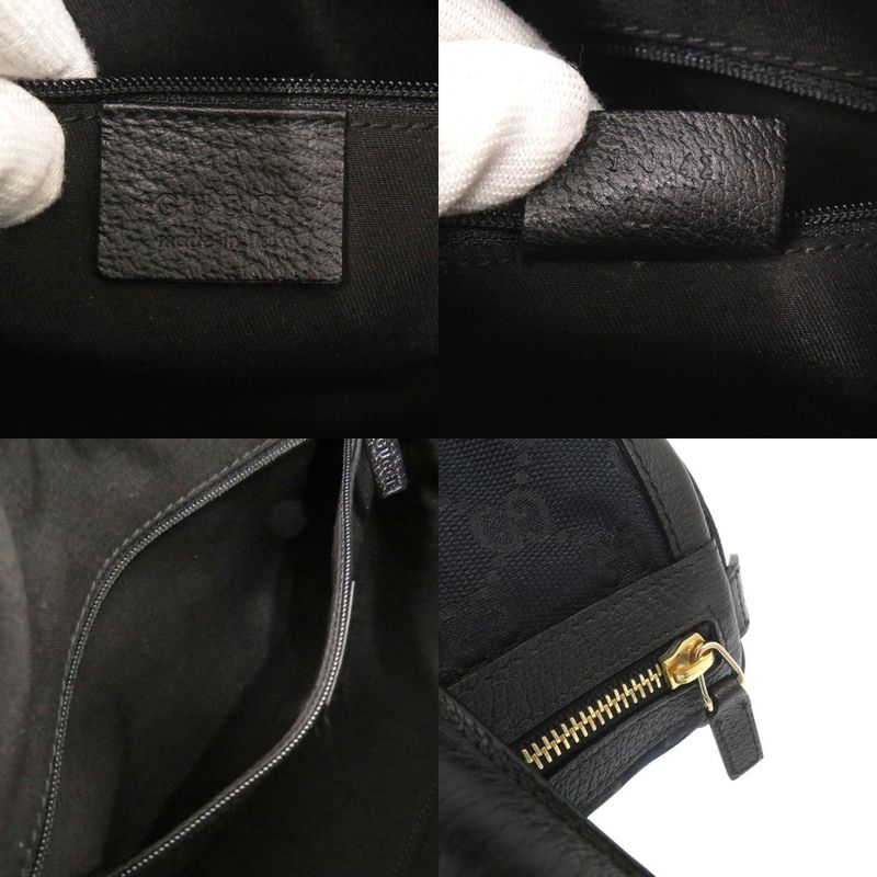 Gucci Mini Boston GG Canvas Leather Black Handbag