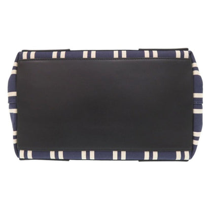 Balenciaga Navy Cabas Canvas Leather Tote