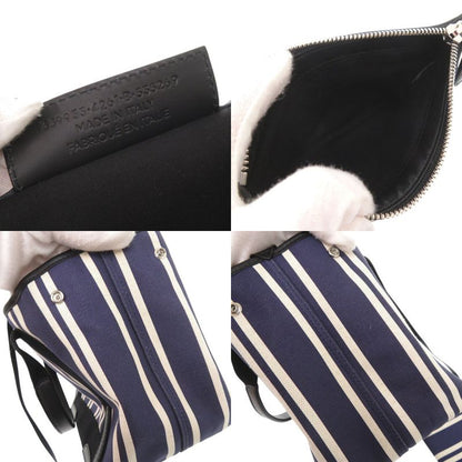 Balenciaga Navy Cabas Canvas Leather Tote