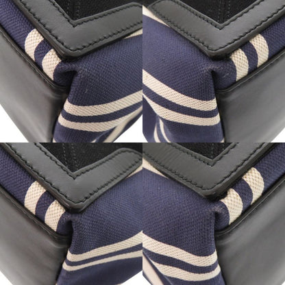 Balenciaga Navy Cabas Canvas Leather Tote