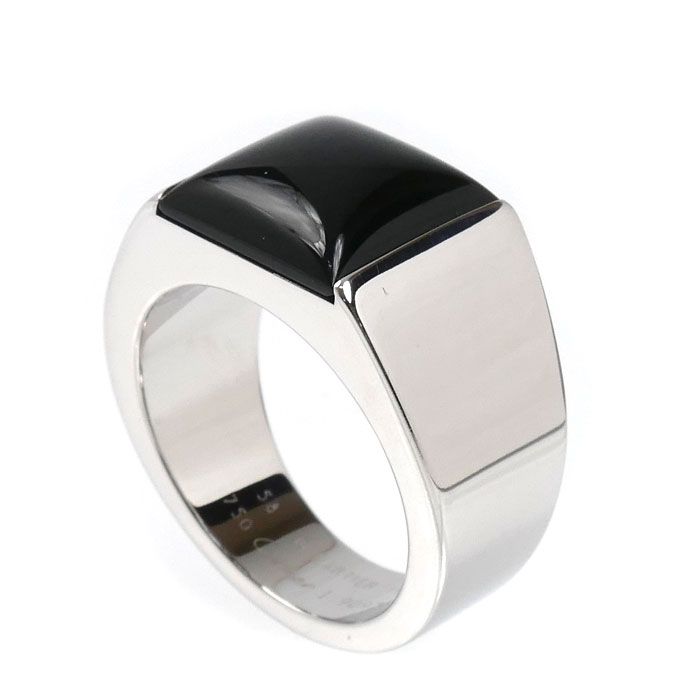 Cartier 18K White Gold Tank Max Ring Onyx