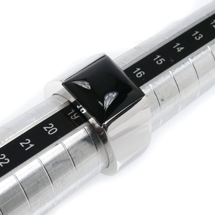 Cartier 18K White Gold Tank Max Ring Onyx