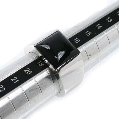 Cartier 18K White Gold Tank Max Ring Onyx