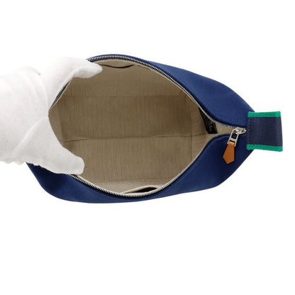 Hermes Pouch Bric-a-Brac PM Marine Silver Canvas Case