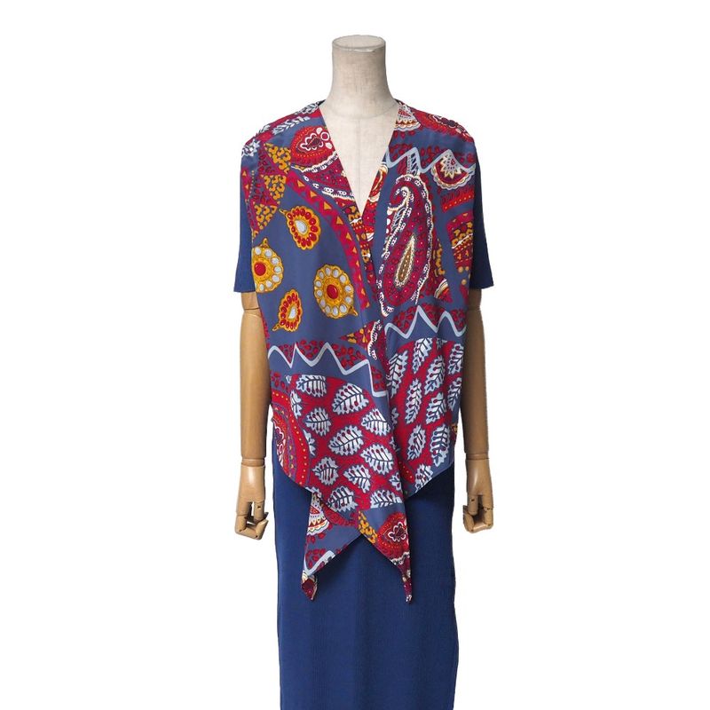 Celine Vintage Skirt Set 40 Ensemble Rib Knit Contrast Blue-etc.