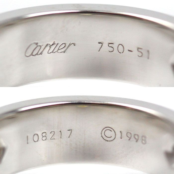 Cartier 18K White Gold Love Half Diamond Ring