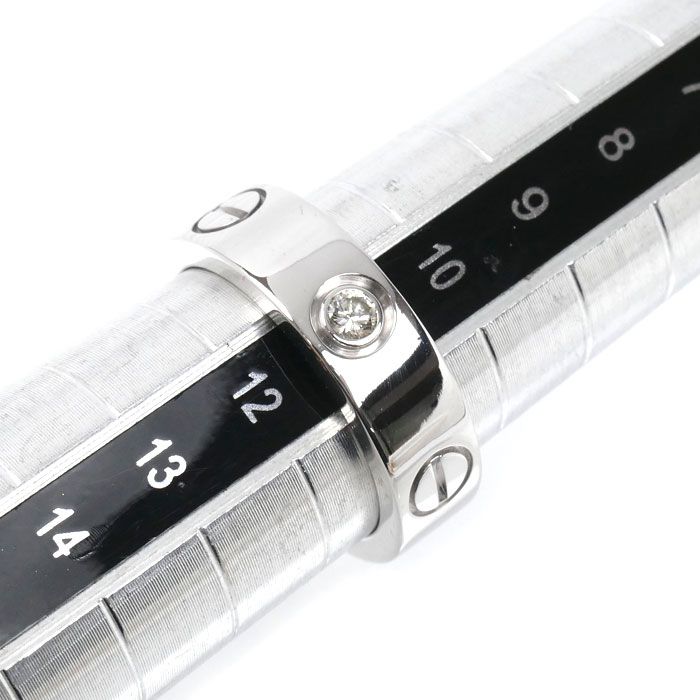 Cartier 18K White Gold Love Half Diamond Ring