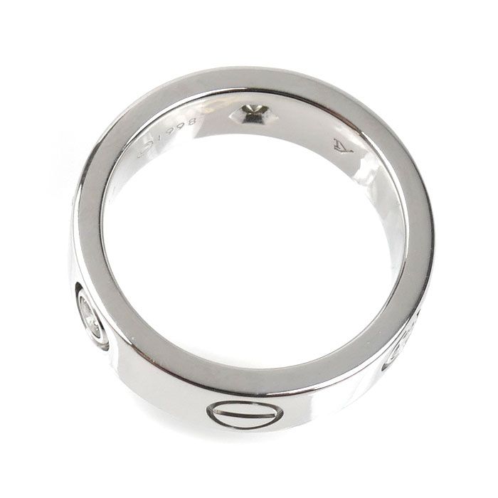 Cartier 18K White Gold Love Half Diamond Ring