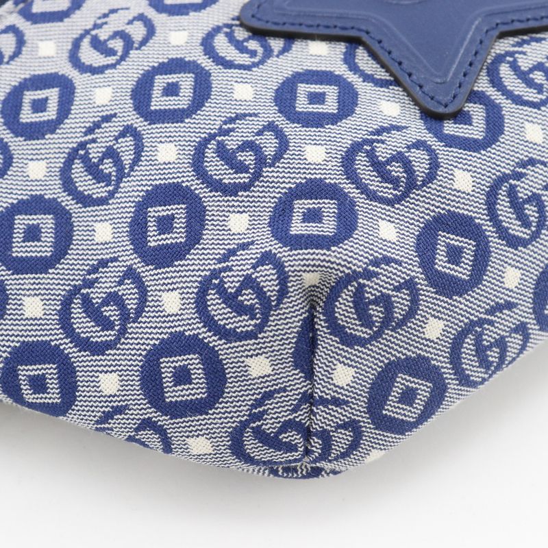Gucci Star Children's Double Geometric Canvas Blue Kids Waist Bag