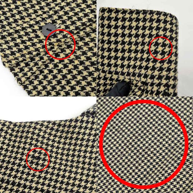 Chanel Houndstooth Shirt Beige Black 34 99C