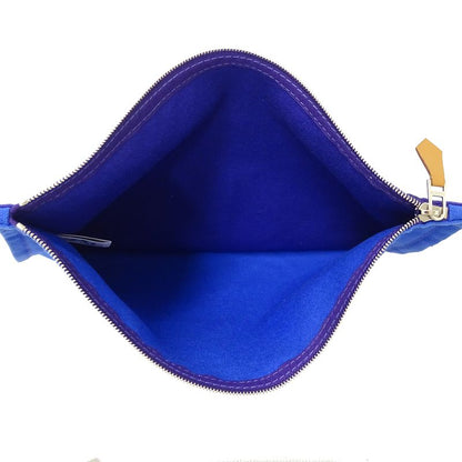 Hermes Pouch Bora Clutch Canvas Blue Purple Going