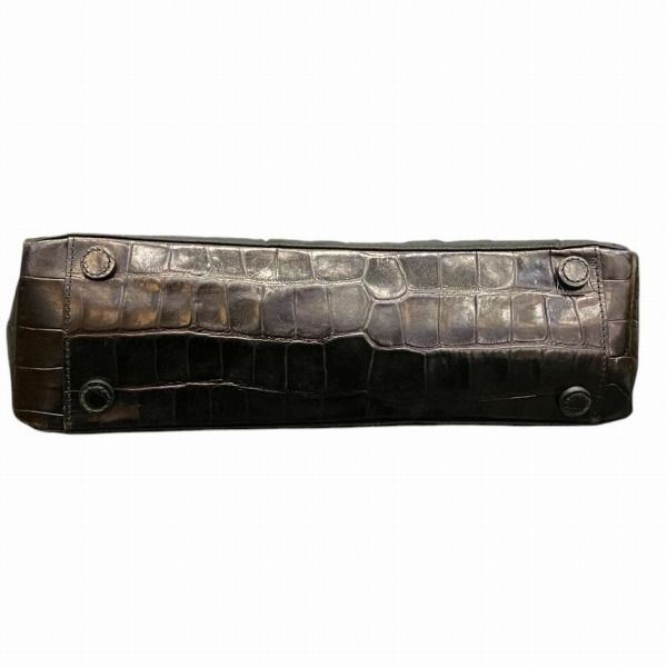 Prada Nylon Croco Shape Push Metal Handle Shoulder Bag