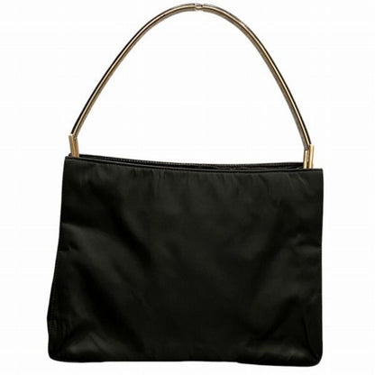 Prada Nylon Croco Shape Push Metal Handle Shoulder Bag