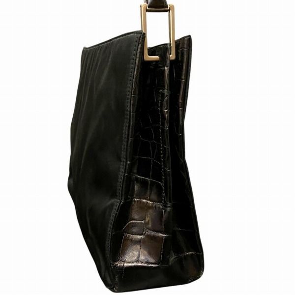 Prada Nylon Croco Shape Push Metal Handle Shoulder Bag